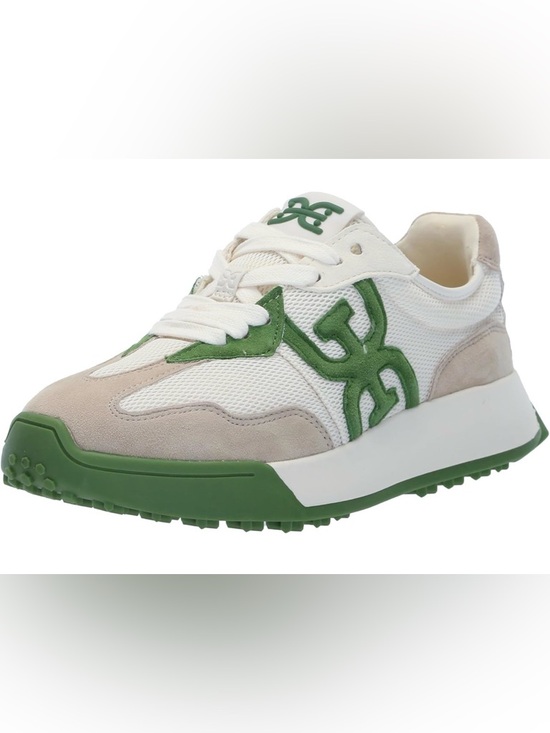 Sam Edelman Shoes - Sam Edelman Langley Beige and Green Athletic Sneakers, 8.5